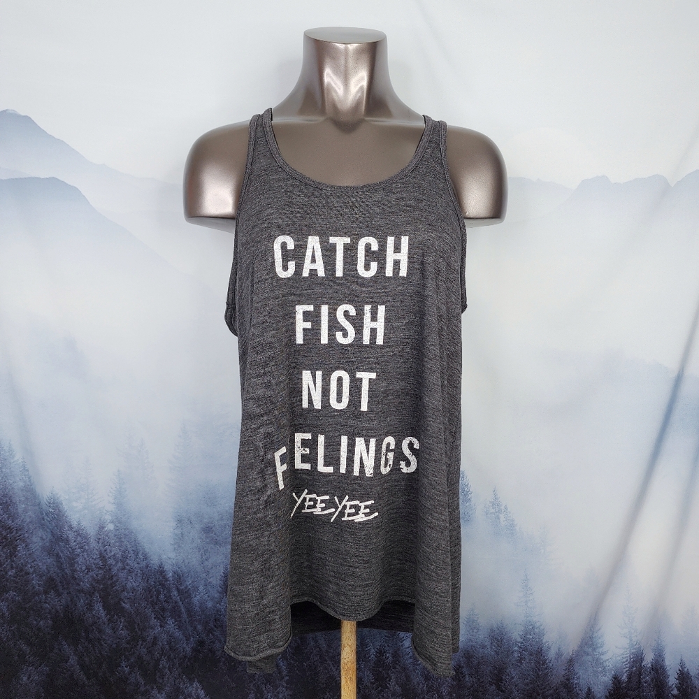 Yee Yee Apparel Granger Smith Catch Fish Not Feelings Racerback Tank Top 2X